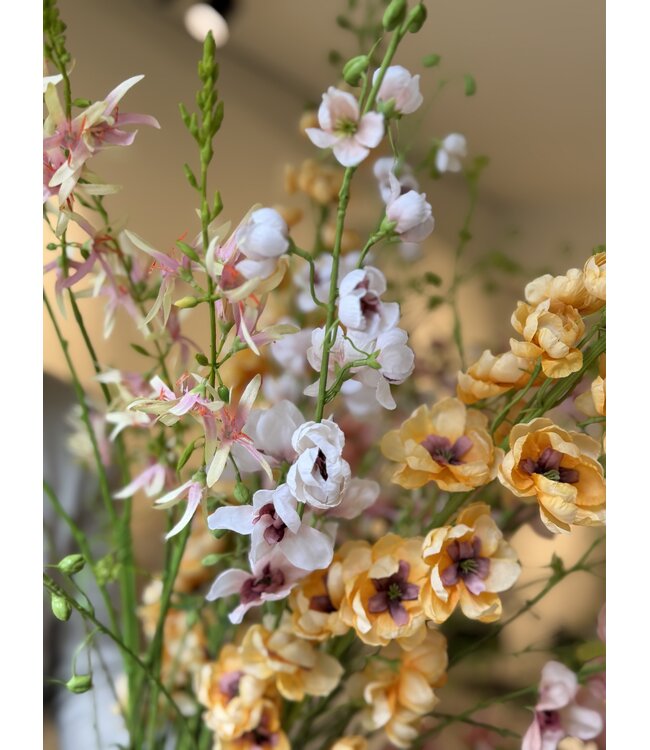 SILK-KA Kunstbloemen boeket "Royal Delphinium Peach"  Large