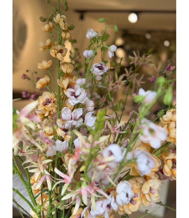 SILK-KA Kunstbloemen boeket "Royal Delphinium Peach"  Large