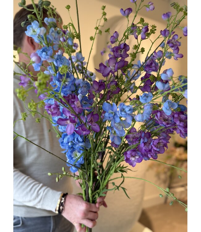 SILK-KA Kunstbloemen boeket "Royal Delphinium Blue"  Small