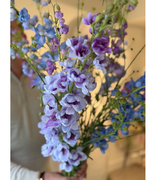 SILK-KA Kunstbloemen boeket "Royal Delphinium Blue"  Small