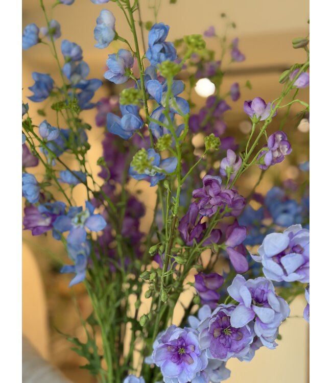SILK-KA Kunstbloemen boeket "Royal Delphinium Blue"  Small