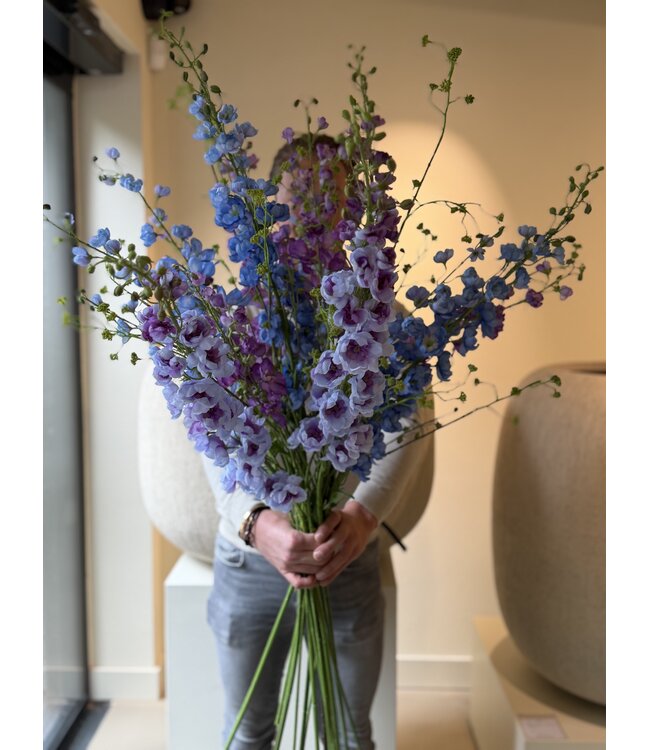 SILK-KA Kunstbloemen boeket "Royal Delphinium Blue"  Large