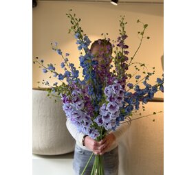 SILK-KA Ramo de flores artificiales "Azul delfinio real" grande