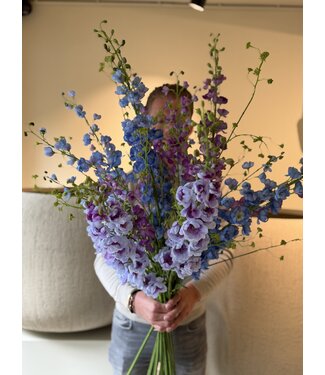 SILK-KA Grand bouquet de fleurs artificielles « Delphinium bleu royal »