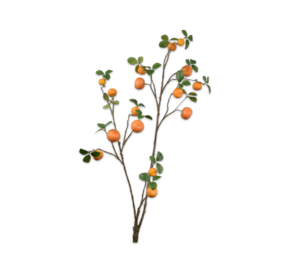 SILK-KA Branche d'oranger orange/vert | 114 cm