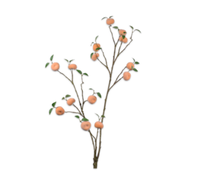 SILK-KA Orange Peach Branch | 114 cm