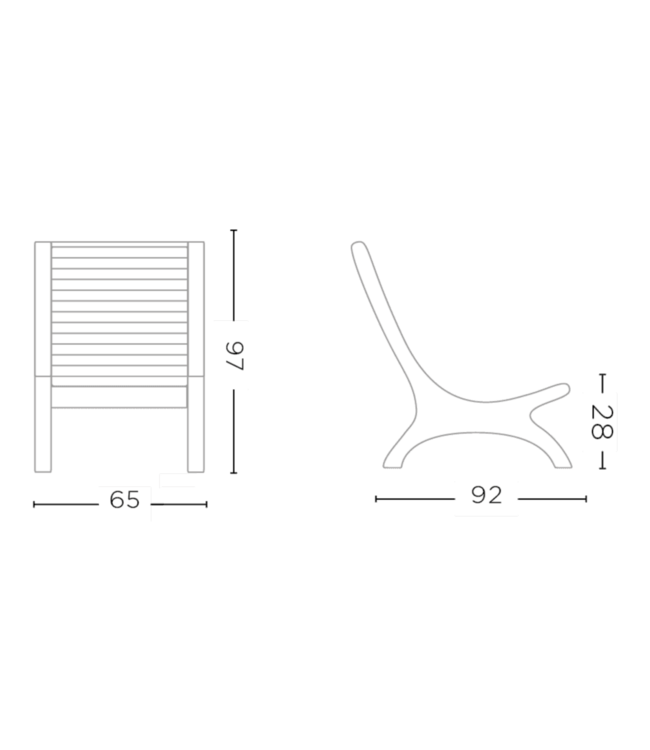 GOMMAIRE Outdoor Meubels | Organic Living Lenestol Sachin | Teak Naturgrå