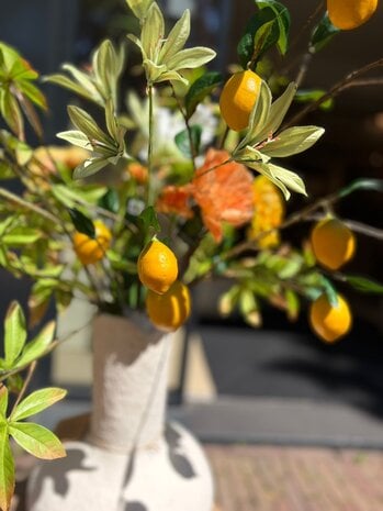 SILK-KA Bouquet de fleurs artificielles « Citron »