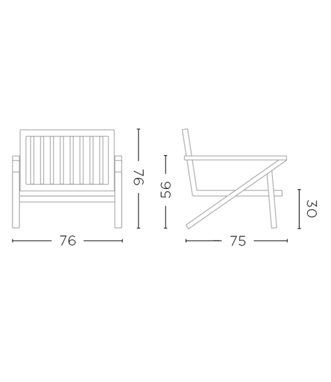GOMMAIRE Outdoor Meubels | Organic Living 1-Seater Alabama | Teak Natural Grey