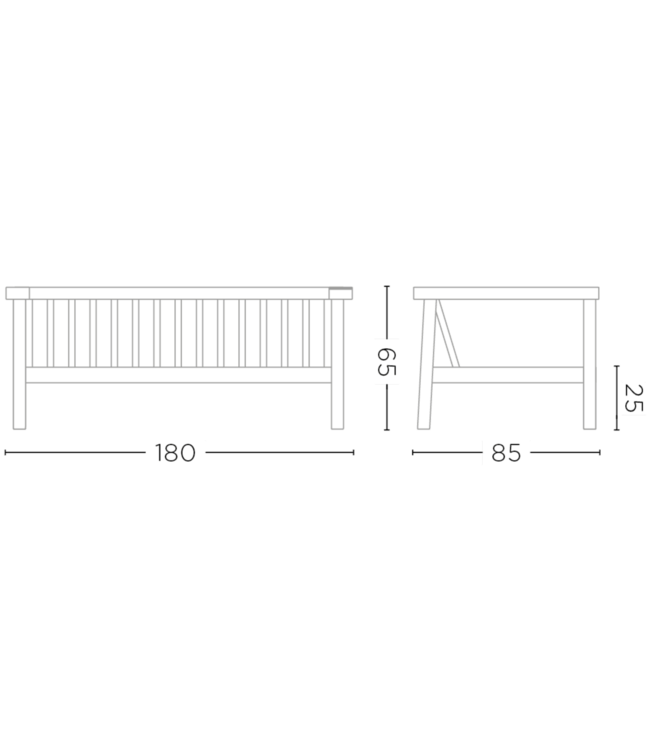 GOMMAIRE Outdoor Meubels | Organic Living Canapé 2 places Copenhague | Teck gris naturel