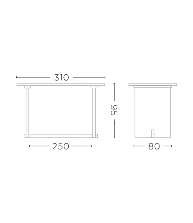 GOMMAIRE Outdoor Meubels | Organic Living Bar Table Alexi Large | Reclaimed Teak Natural Grey