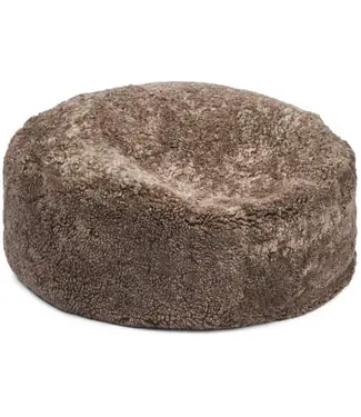 Natures Collection Sitzsack aus Schaffell | Neuseeländische Kurzwolle, Taupe, 75 x 75 cm