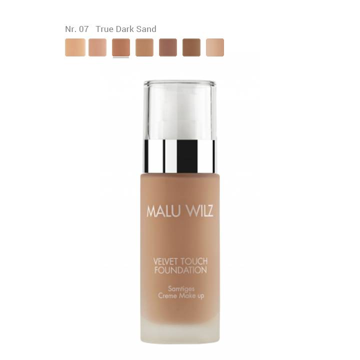 Malu Wilz Velvet Touch foundation Nr.07 True Dark Sand Care for Skin