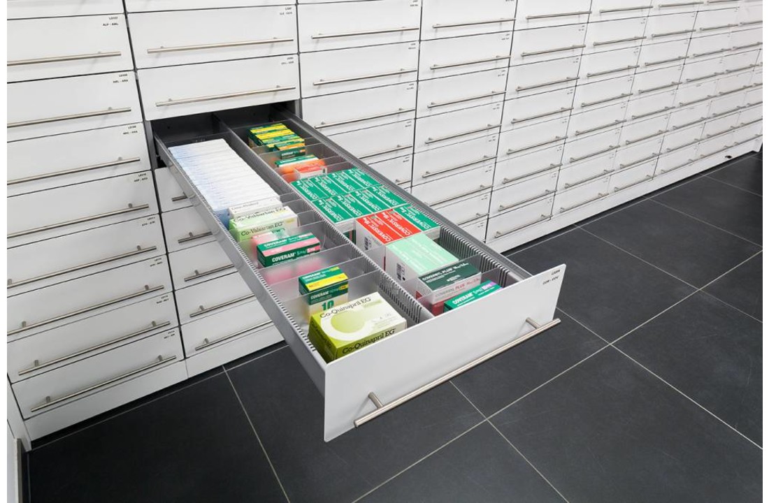 H-Box apotheekkast (kolom met 14 laden)