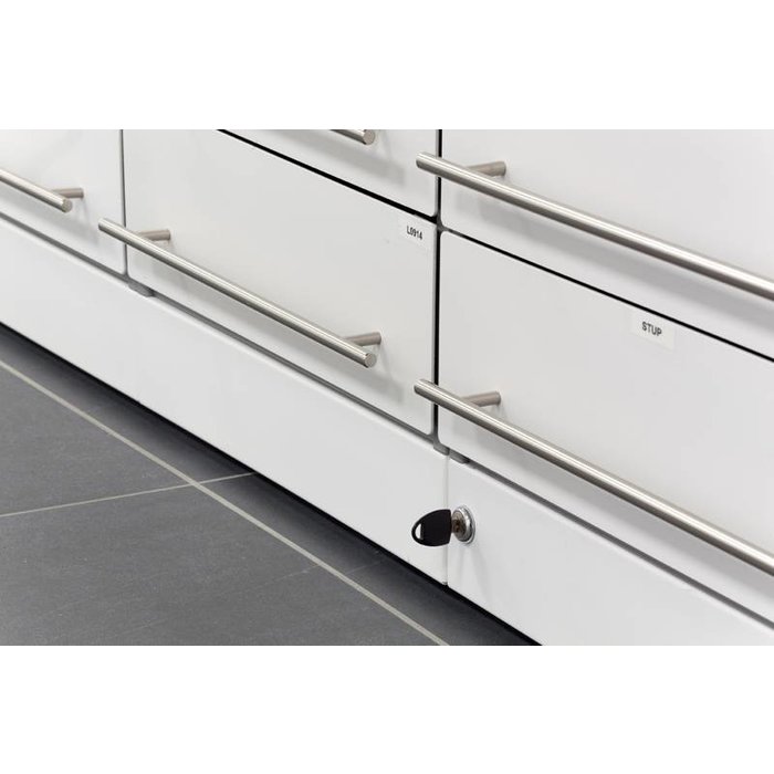 Afsluitbare H-Box apotheekkast (kolom met 14 laden)