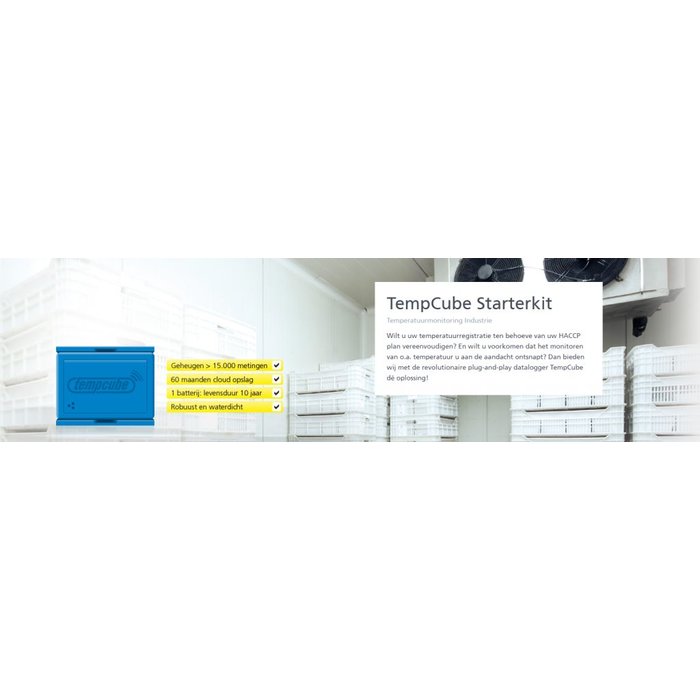 TempCube Starterkit met 1 logger en 1 credit