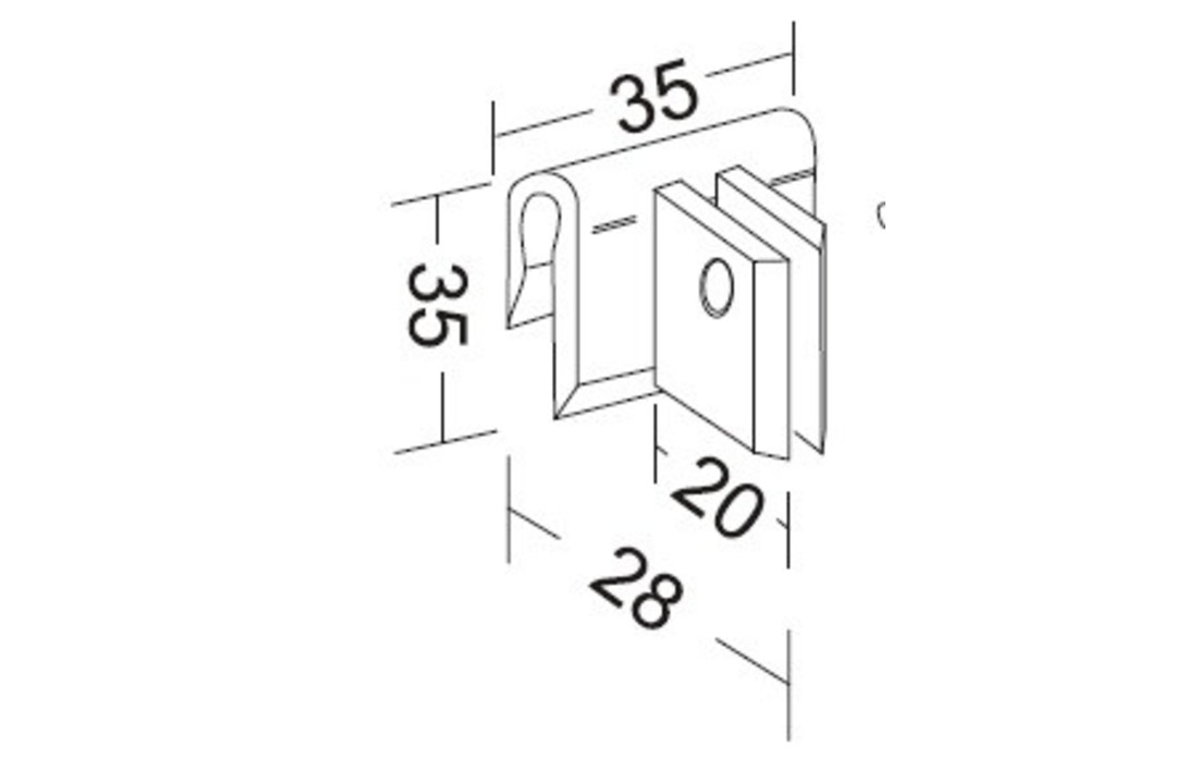 Extra lengte verdeler met clips ( plexiglas )