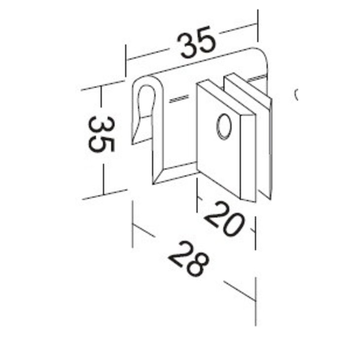Extra length divider with clips (plexiglass)