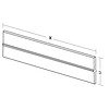 Extra lengte verdeler met clips( plexiglas, hoogte 55mm )