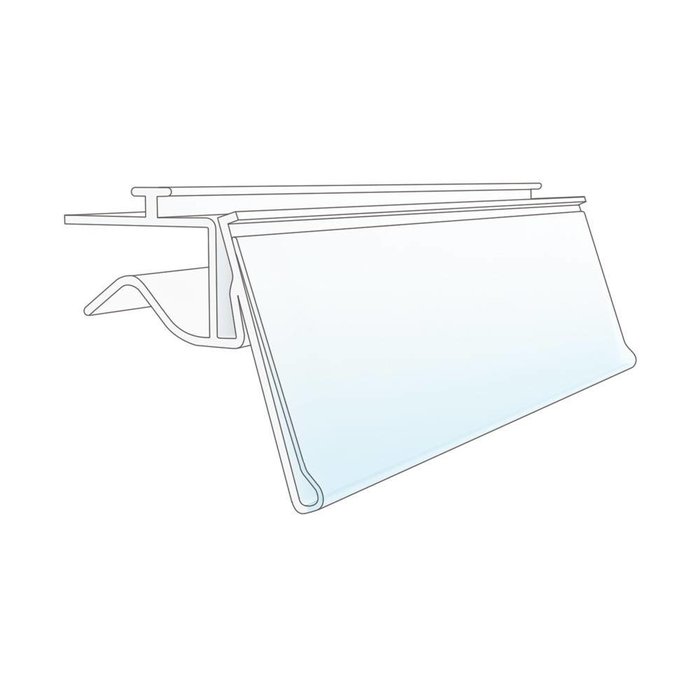 HapoH Barcode price card holder with rail for glass plates 26mm insertion