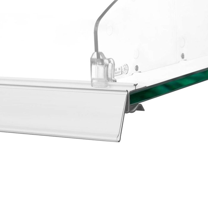 HapoH Barcode price card holder with rail for glass plates 26mm insertion