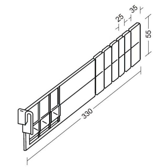 HapoH Verdeel schot UT104 55mm hoog in diverse afmetingen
