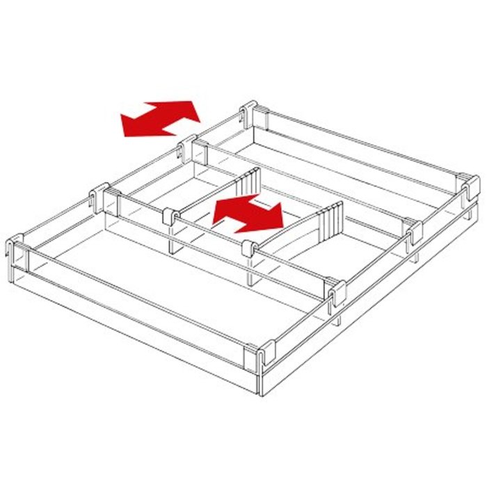 Drawer insert for standard drawer 55mm high