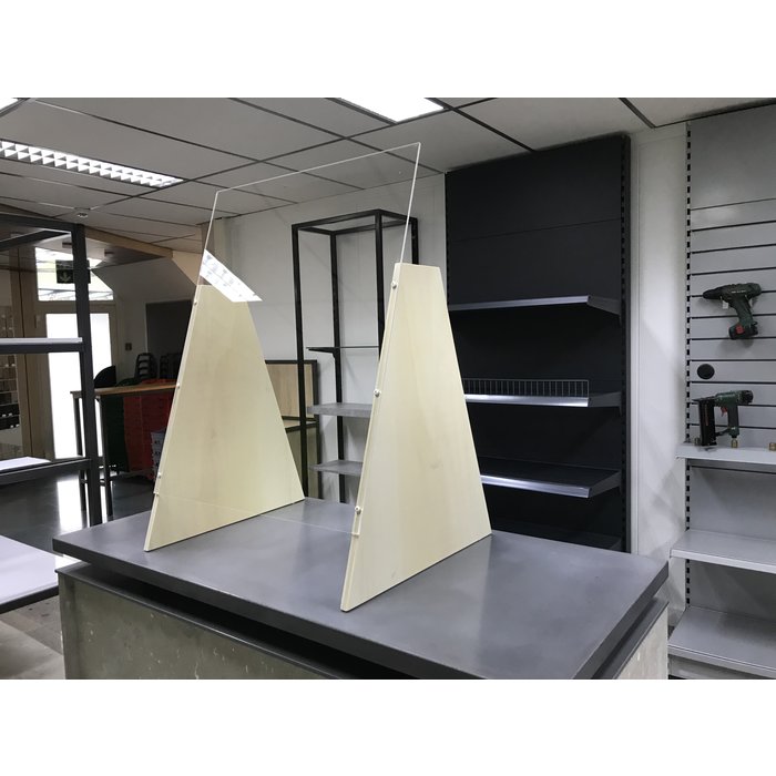 Premium Plexiglas veiligheidsscherm met voet voor balie of toonbank