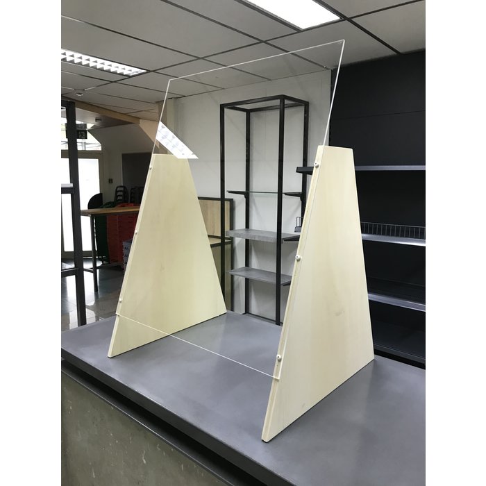 Premium Plexiglas veiligheidsscherm met voet voor balie of toonbank