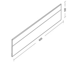 Extra length divider with clips (plexiglass, height 100mm)