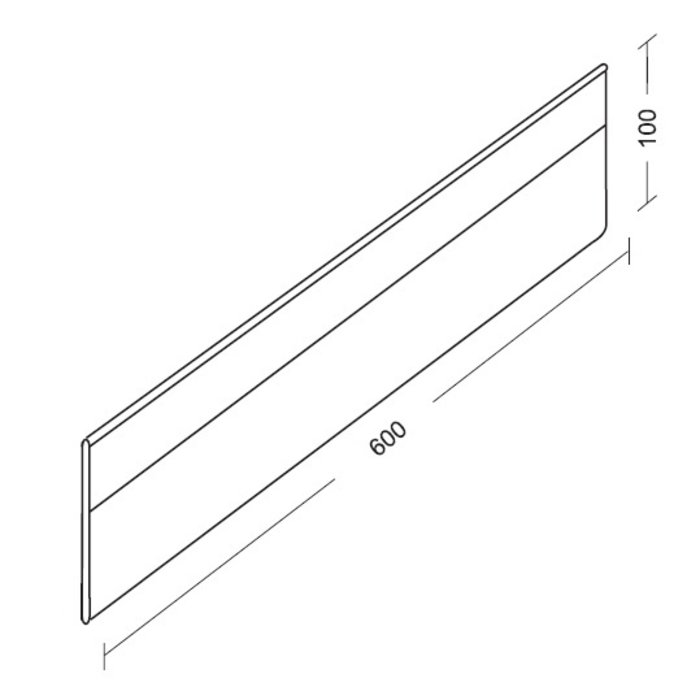 Extra length divider with clips (plexiglass, 100mm height)