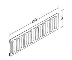 slotted rail 57 x 490mm