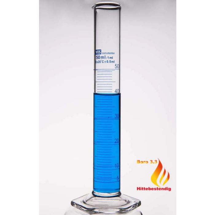 Measuring cylinder Hexagonal base Boro