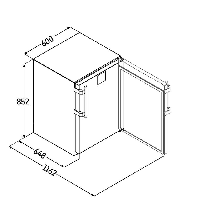 Liebherr FRTvg 1501 Performance table model with alarm (locked door)