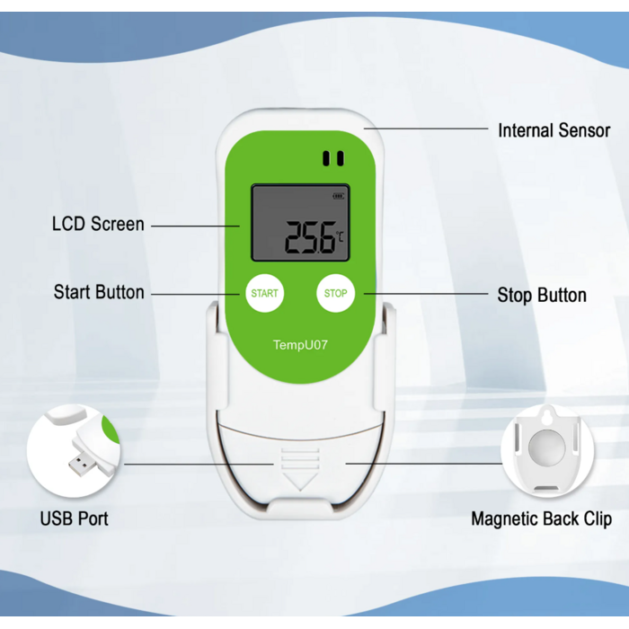 HapoH USB Temperatuur Data Logger met houder
