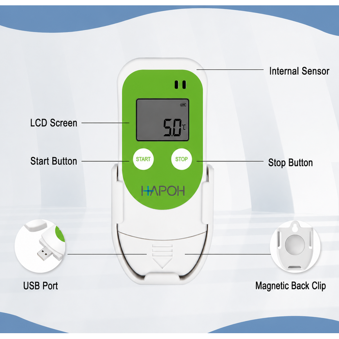 HapoH USB Temperature Data Logger with holder
