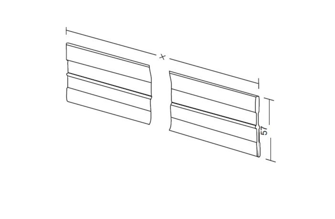 Aluminium lengte verdeler 55mm (op maat gezaagd )