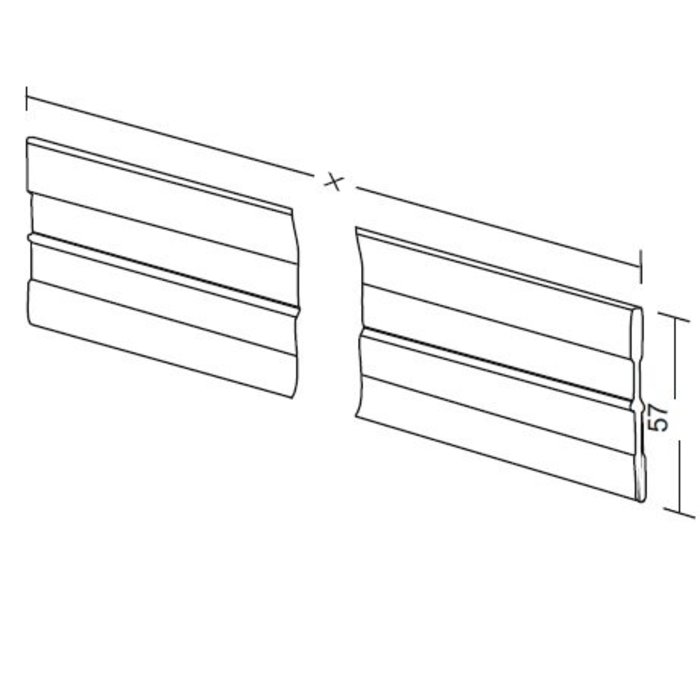 Aluminium lengte verdeler 55mm (op maat gezaagd )