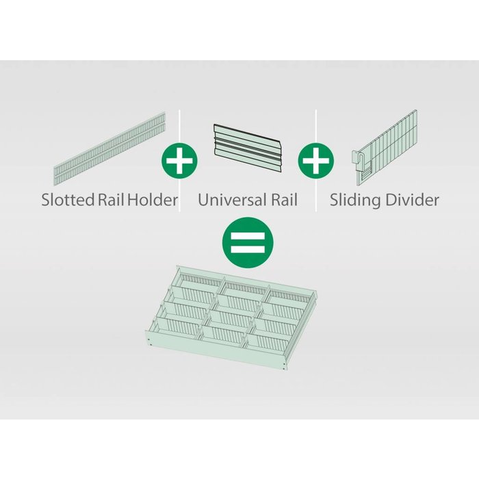 HapoH Lade indeling ribprofiel en aluminium 35mm hoog