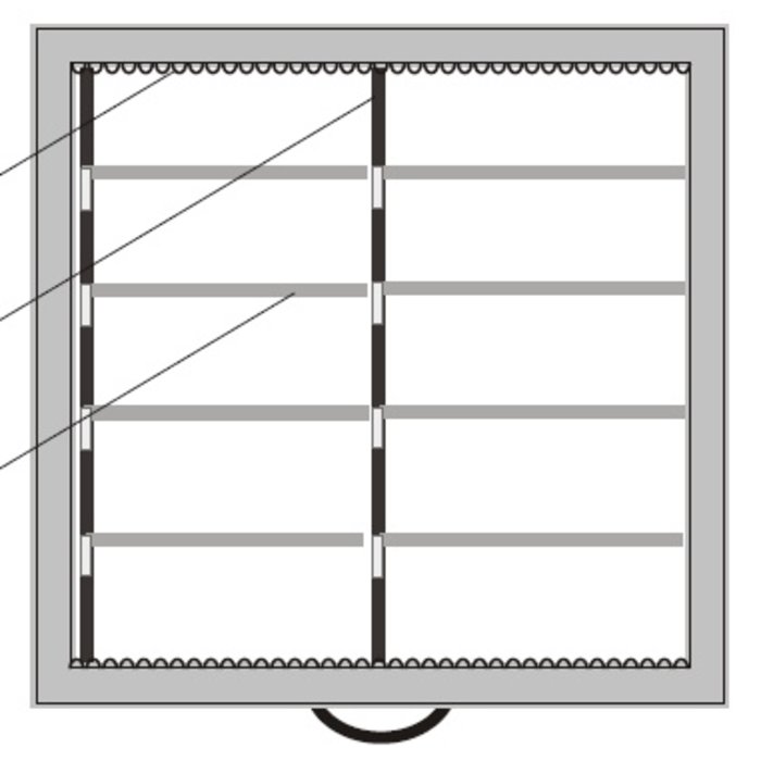 HapoH Lade indeling ribprofiel en aluminium 35mm hoog