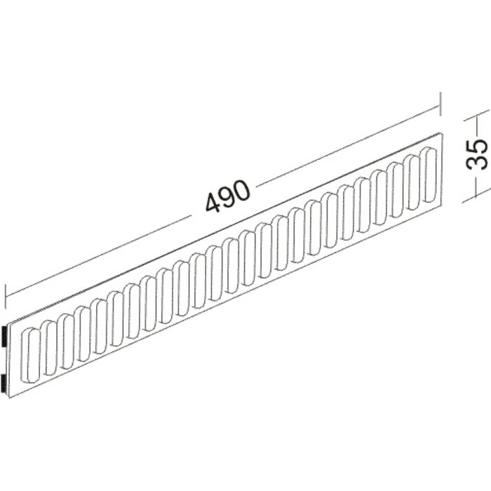 HapoH Lade indeling ribprofiel en aluminium 35mm hoog