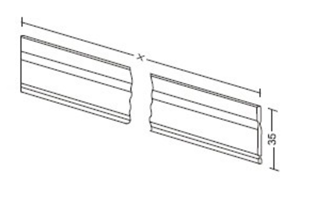 Aluminium lengte verdeler 35mm (op maat gezaagd )