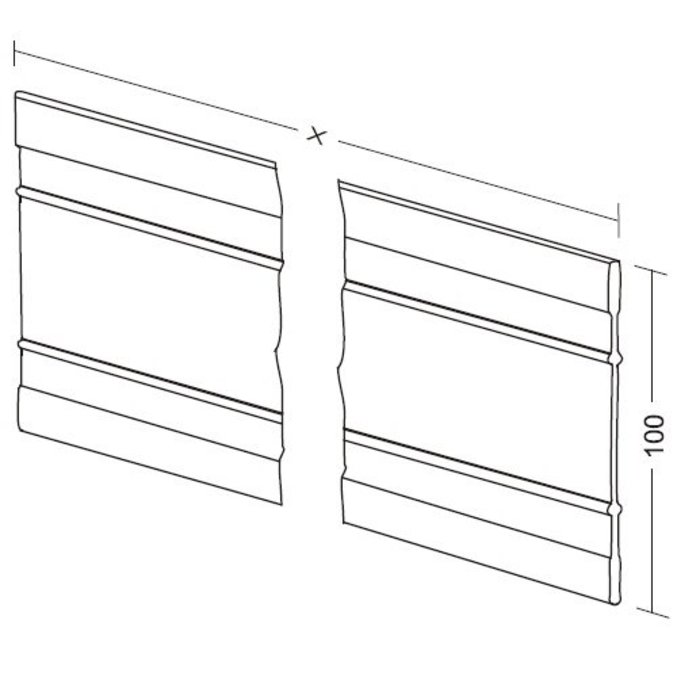 Aluminium lengte verdeler 100mm (op maat gezaagd)