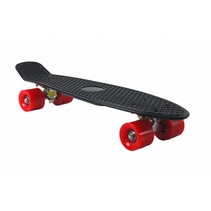 2Cycle - Skateboard - Penny board - Zwart-Rood - 22.5 inch - 56cm