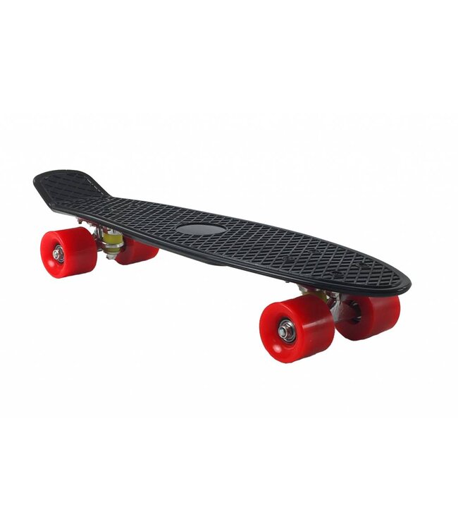 2Cycle - Skateboard - Penny board - Zwart-Rood - 22.5 inch - 56cm