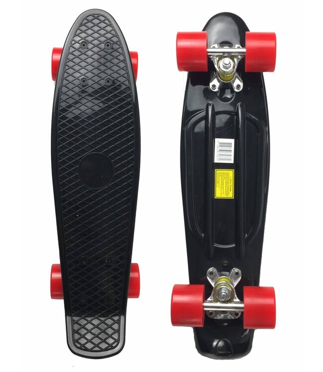 Sajan - Skateboard - Penny board - Zwart-Rood - 22.5 inch - 56cm