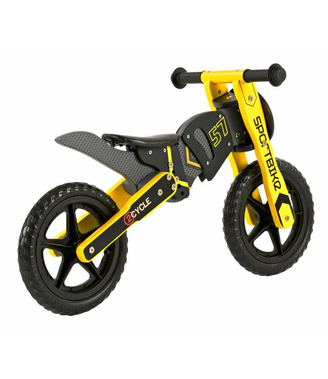 2Cycle Motor  Loopfiets - Hout - Geel