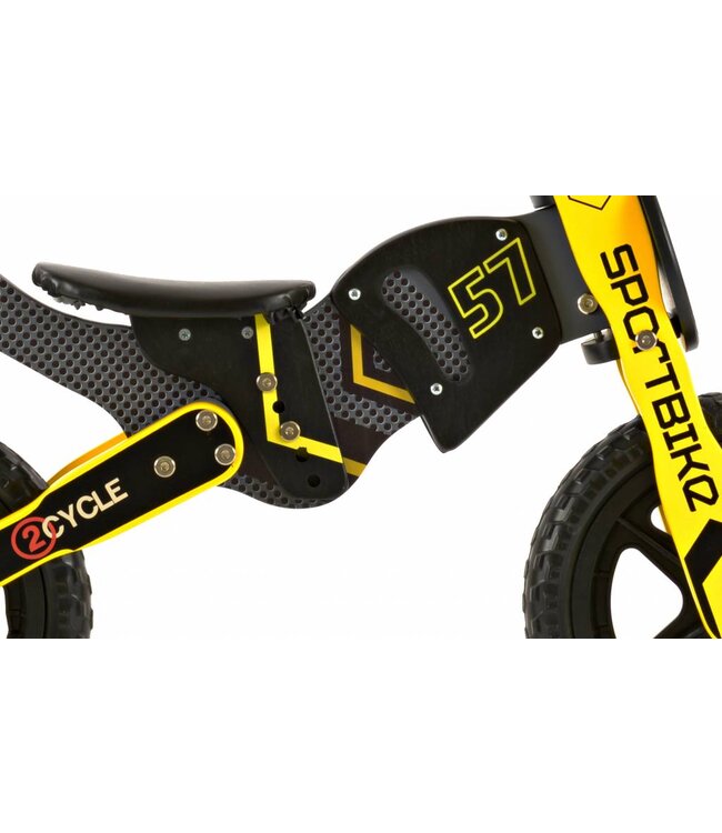 2Cycle Motor  Loopfiets - Hout - Geel