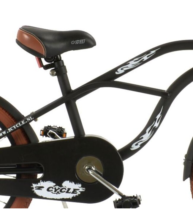 2Cycle Cruiser kinderfiets 18 inch (5 tot 7 jaar) voor jongens mat-zwart