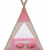 Sajan Speeltent - Tipi Tent - Met Grondkleed & Kussens - Speelhuisje - Tent voor kinderen - Roze